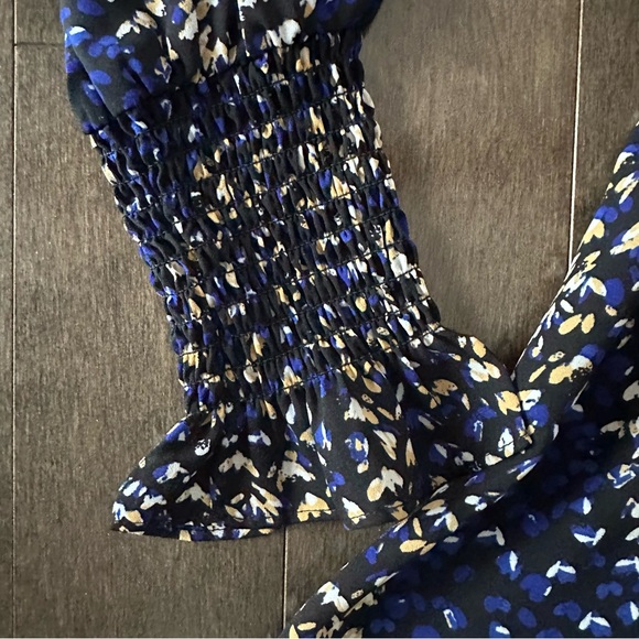 Nanette Lepore High‎ Low Smocked Dress Blue Black Size 10 - Picture 4 of 11